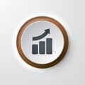 Web icon push-button bar graph up Royalty Free Stock Photo