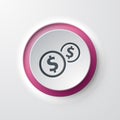 Web icon push button money finance dollar