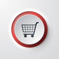 Web icon push-button shopping cart