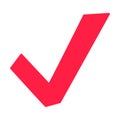 Simple red check mark icon. vector.