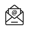 Email icon isolated on white background Royalty Free Stock Photo