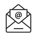 Email icon isolated on white background Royalty Free Stock Photo