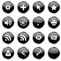 Web icon set 4 (16 black Royalty Free Stock Photo