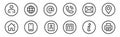 Web icon set. Web buttons. Website contact icons vector. Royalty Free Stock Photo