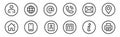 Web icon set. Web buttons. Website contact icons vector.