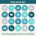 Web icon set. Multicolored flat buttons Royalty Free Stock Photo