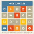 Web icon set. Multicolored square flat buttons Royalty Free Stock Photo