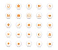 Web icon set orange Royalty Free Stock Photo