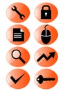 Web icon set orange Royalty Free Stock Photo