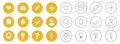 Web icon set for social media post. Like, share, comment, save, and send buttons with heart, arrow, and follow symbols