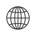 Web icon. Trendy flat style. World globe outline symbol. Linear network graphic pictogram