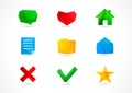 Set of web network communication or interface vector icons.