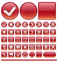 Web icons & buttons - red Royalty Free Stock Photo