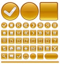 Web icons & buttons - yellow