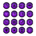 Web Icons,purple, DropShadows Royalty Free Stock Photo