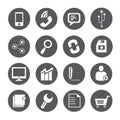 Web icons, round buttons Royalty Free Stock Photo