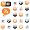 Web icons and RSS symbols Royalty Free Stock Photo