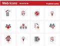 Web icons set - FireBrick series Royalty Free Stock Photo