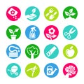 Web icons set - Gardening, tools, flowers