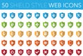 Web icons on shields Royalty Free Stock Photo
