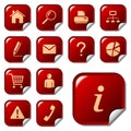 Web icons on sticker buttons Royalty Free Stock Photo