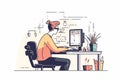 Web illustration of a programmer working at a computer