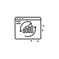 Web improvement work icon. Simple line, outline vector of project management icons for ui and ux, website or mobile application