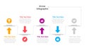 Business Arrow Infographic with Icons and Text Boxes for Presentation or Data Visualization Design Royalty Free Stock Photo