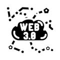 web3 integration decentralized application glyph icon vector illustration