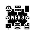 web3 integration decentralized application glyph icon vector illustration
