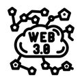 web3 integration decentralized application line icon vector illustration