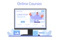 Web integration online service or platform. Website layout converting