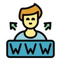 Web interaction icon color outline vector Royalty Free Stock Photo