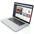 Web Interface 3D Rendering Laptop Royalty Free Stock Photo