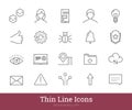 Web Interface Design Elements Thin Line Icons