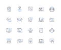 Web interface line icons collection. Responsive, Interactive, User-friendly, Intuitive, Dynamic, Accessible, Streamlined Royalty Free Stock Photo