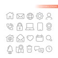 Web interface line vector icon set