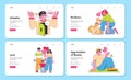 Web interface showcasing Character Strengths. Engaging vector illustrations for thematic websites. Royalty Free Stock Photo