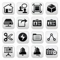 Web, internet vector black buttons set Royalty Free Stock Photo