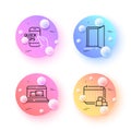 Web inventory, Education and Delivery minimal line icons. For web application, printing. Vector