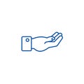 Keep hand  line icon concept. Keep hand  flat  vector symbol, sign, outline illustration. Royalty Free Stock Photo