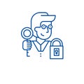 Key to success line icon concept. Key to success flat  vector symbol, sign, outline illustration. Royalty Free Stock Photo