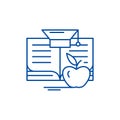 Knowledge learning line icon concept. Knowledge learning flat  vector symbol, sign, outline illustration. Royalty Free Stock Photo