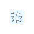 Labyrinth line icon concept. Labyrinth flat vector symbol, sign, outline illustration.
