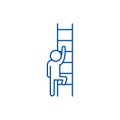 Ladder of opportunity line icon concept. Ladder of opportunity flat vector symbol, sign, outline illustration.