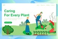 Web landing page design template for eco farm theme. Manual picking of apples Royalty Free Stock Photo