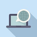 Web laptop message icon flat vector. Share line