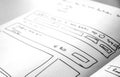 Web layout sketch paper Book, mobile and web sketch