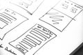 Web layout sketch paper Book, mobile and web sketch