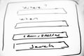 Web layout sketch paper Book, mobile and web sketch